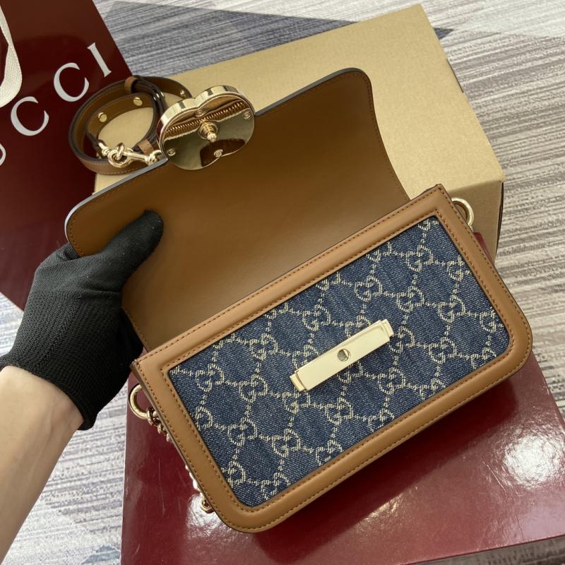 Gucci Go small shoulder bag Blue Denim 826761