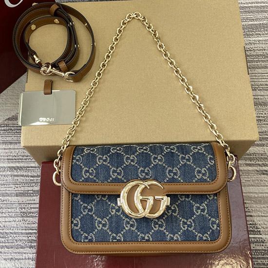 Gucci Go small shoulder bag Blue Denim 826761