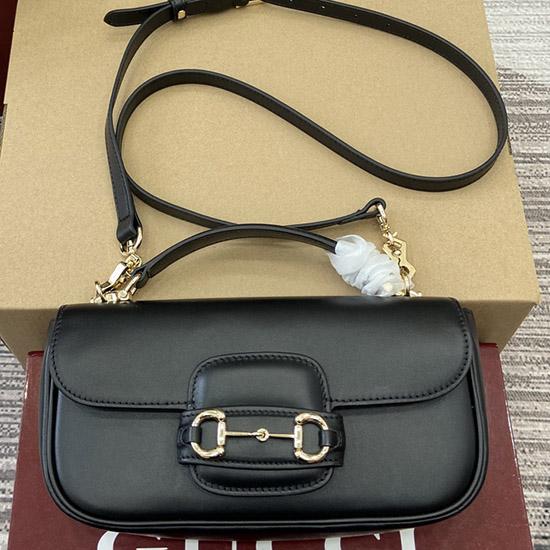Gucci Horsebit 1955 Leather Small Top Handle Bag Black 815206