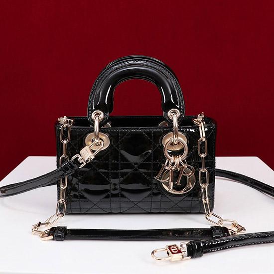 Lady D-Joy Patent Micro Bag Black M0542