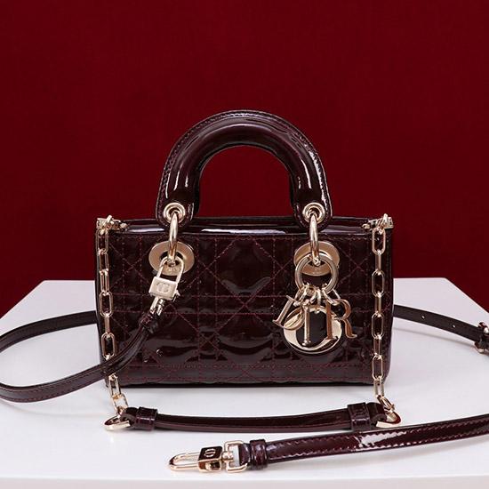 Lady D-Joy Patent Micro Bag Burgundy M0542