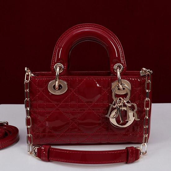 Lady D-Joy Patent Micro Bag Red M0542