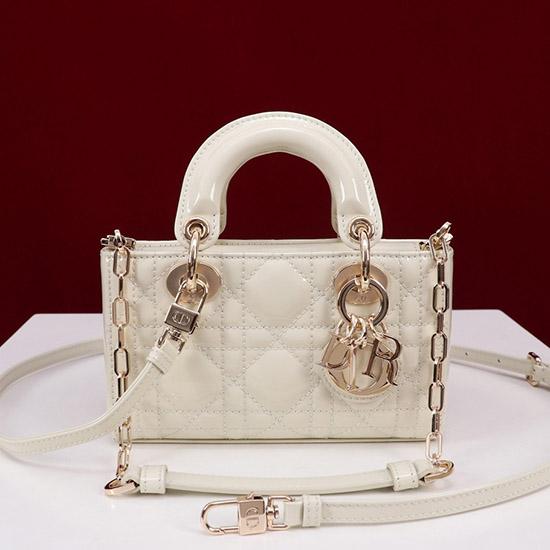 Lady D-Joy Patent Micro Bag White M0542
