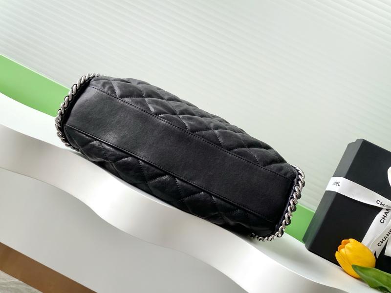 Large Chanel Calfskin Shoulder Bag Black AS3566