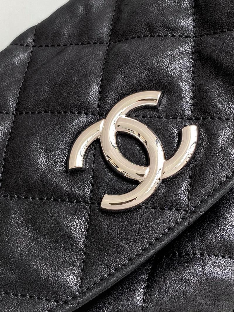 Large Chanel Calfskin Shoulder Bag Black AS3566