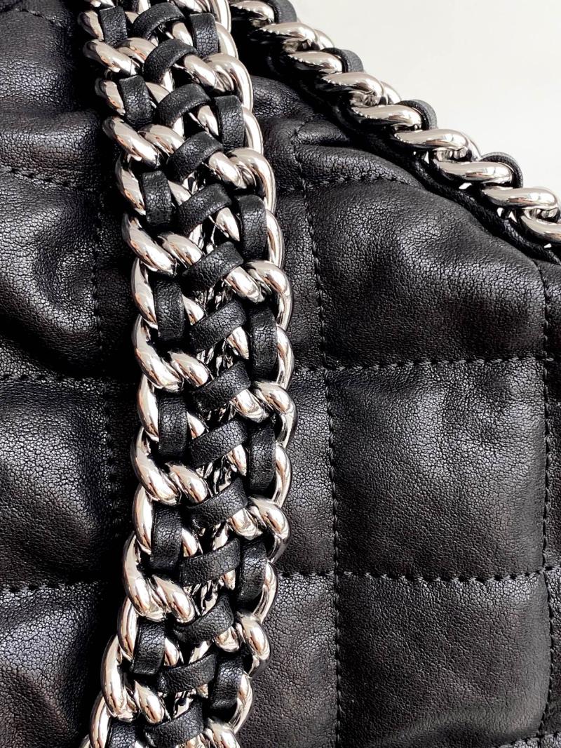 Large Chanel Calfskin Shoulder Bag Black AS3566