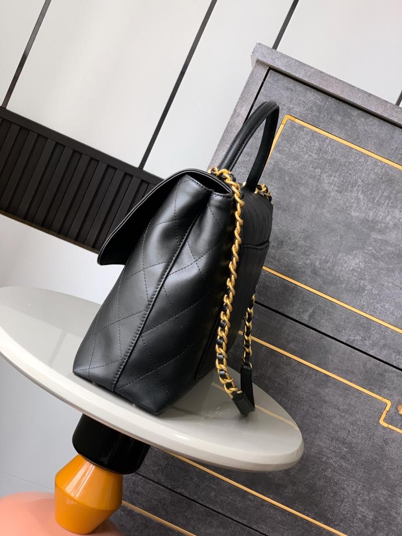 Large Chanel Flap Bag With Top Handle Black AS5447