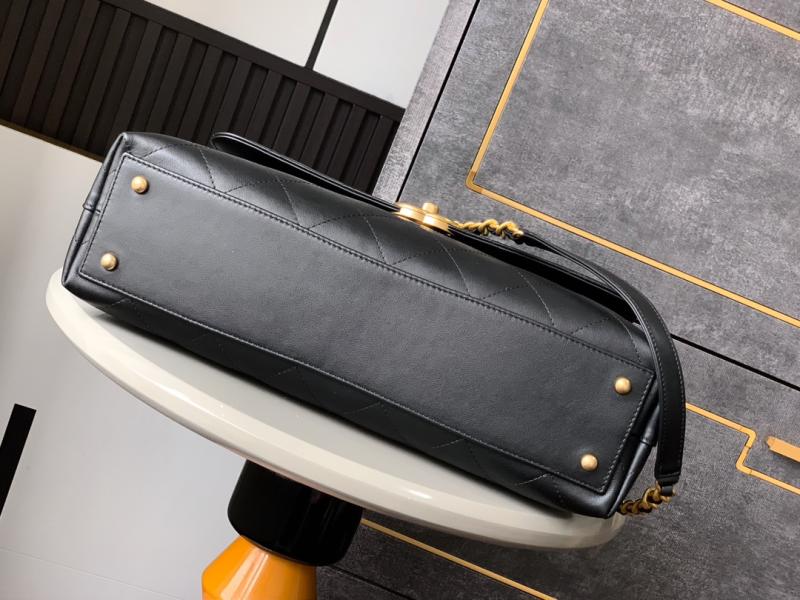 Large Chanel Flap Bag With Top Handle Black AS5447