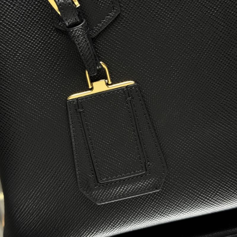 Large Saffiano Leather Prada Double Bag Black 1BG775