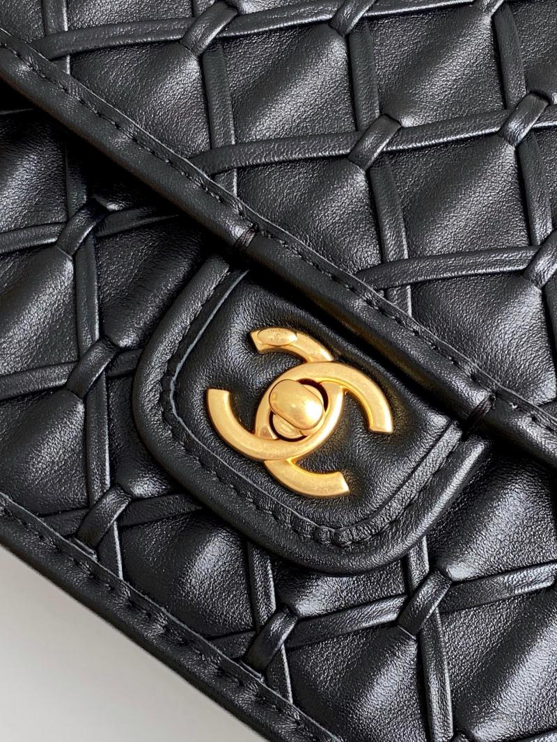 Medium Chanel Calfskin Flap Bag Black AS4795
