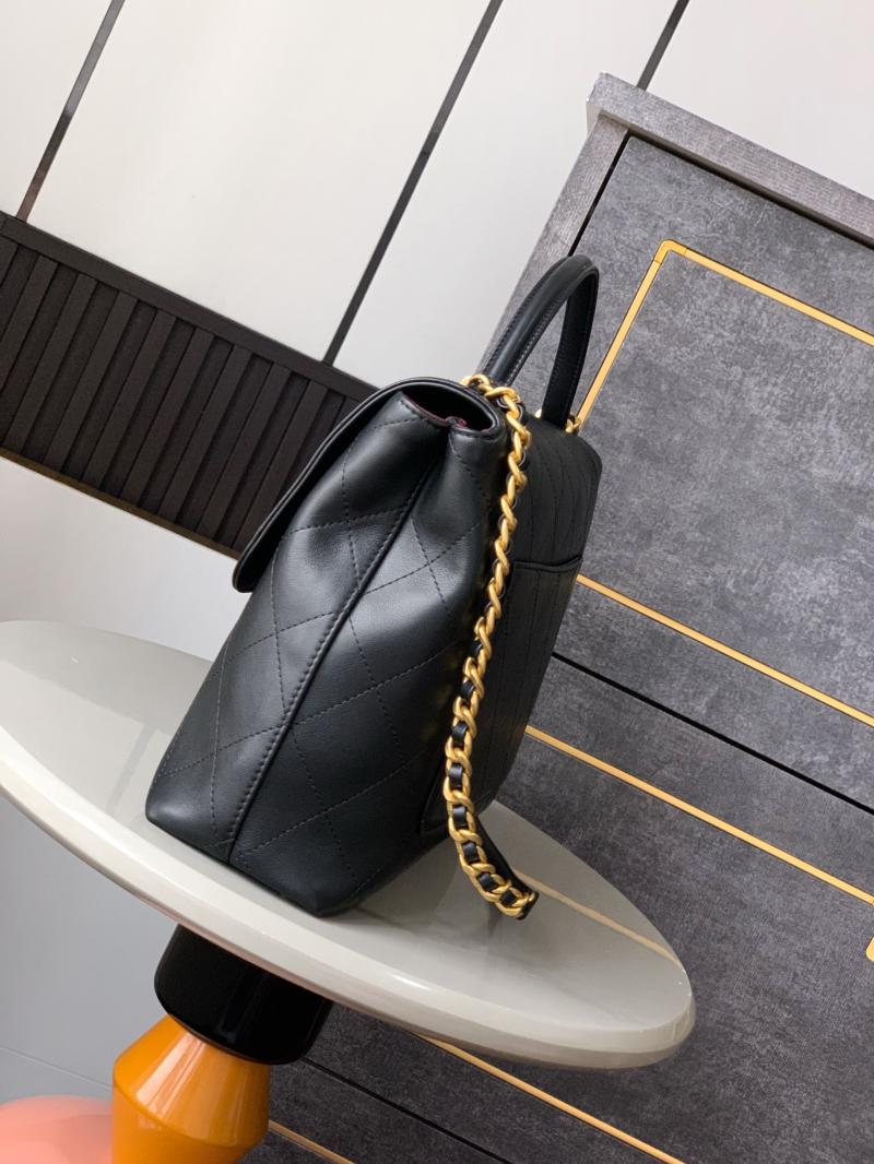 Medium Chanel Flap Bag With Top Handle Black AS5447