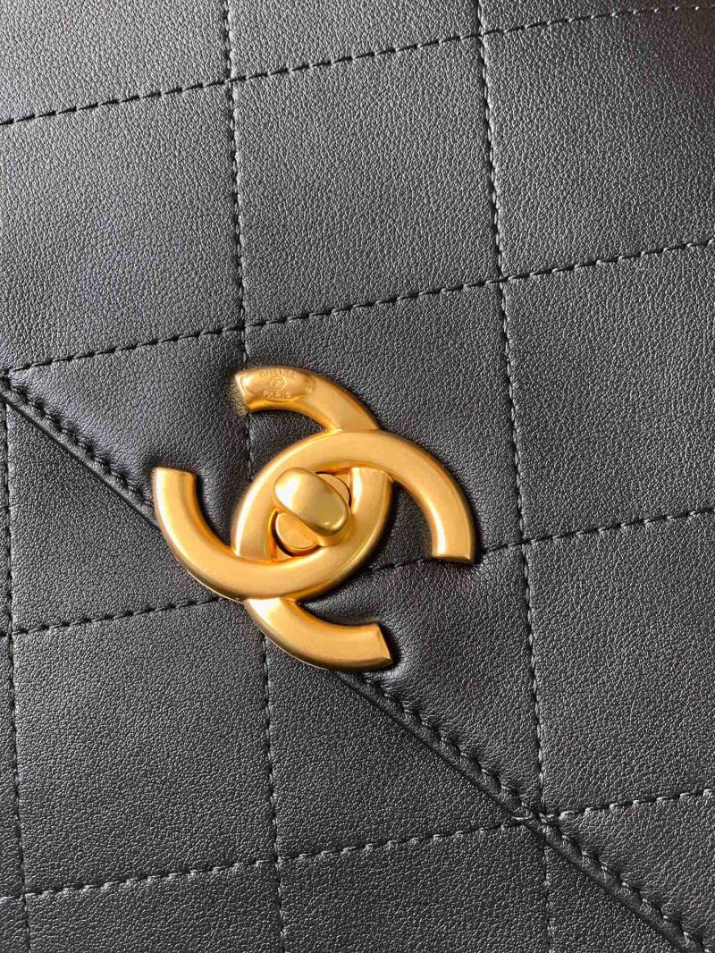 Medium Chanel Flap Bag With Top Handle Black AS5447