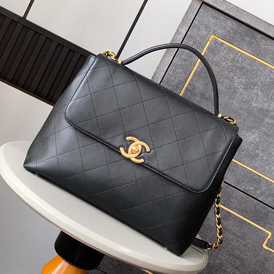 Medium Chanel Flap Bag With Top Handle Black AS5447
