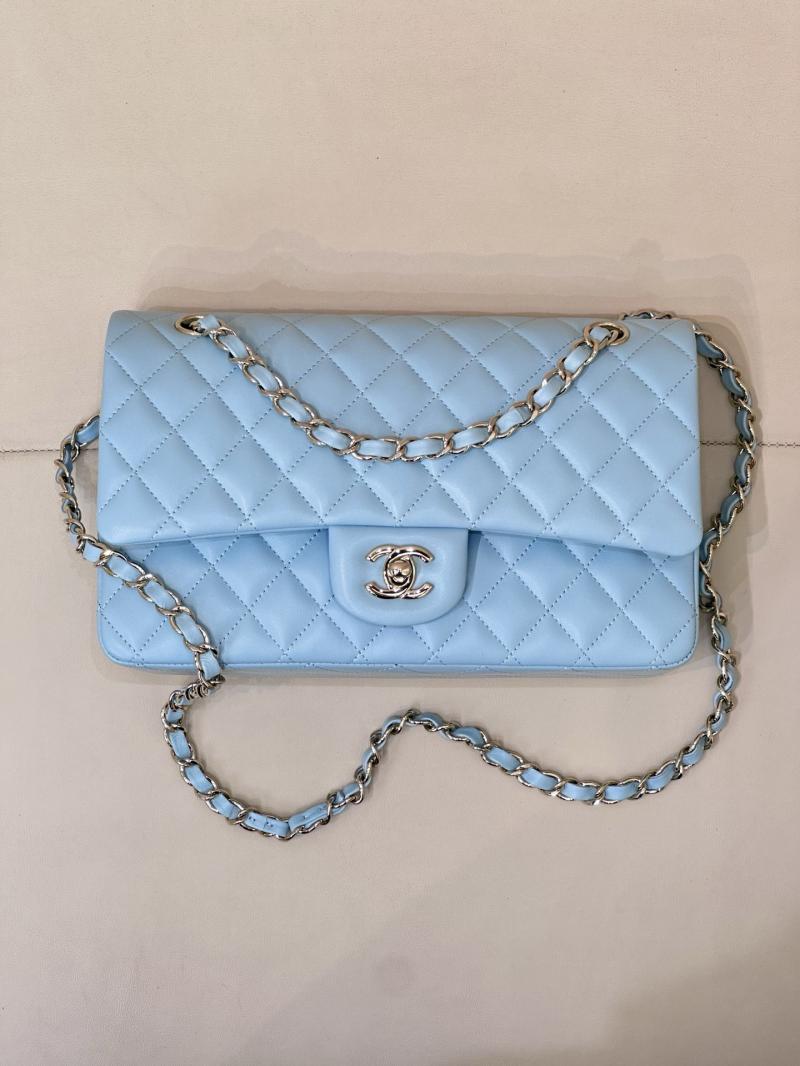 Medium Chanel Lambskin Flap Bag Blue A01112