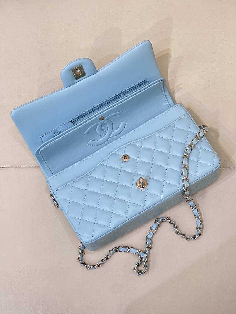 Medium Chanel Lambskin Flap Bag Blue A01112