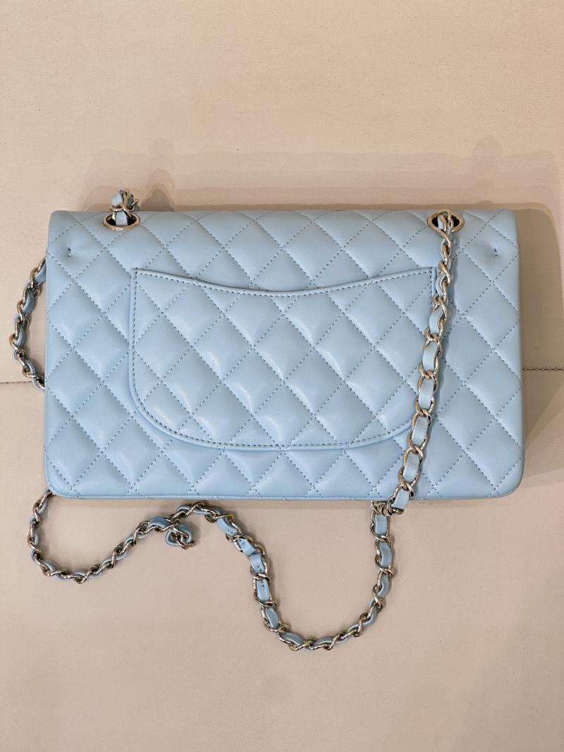 Medium Chanel Lambskin Flap Bag Blue A01112