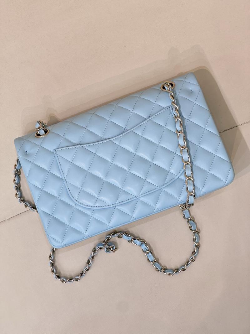 Medium Chanel Lambskin Flap Bag Blue A01112