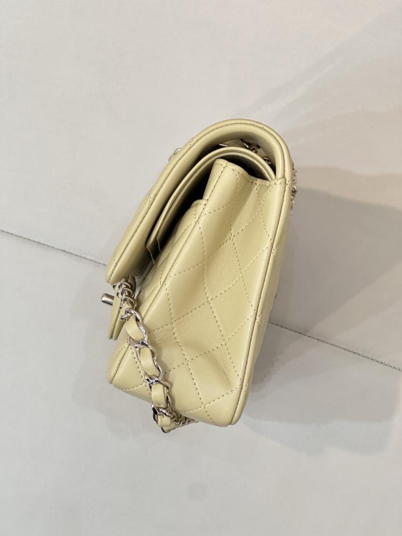 Medium Chanel Lambskin Flap Bag Yellow A01112