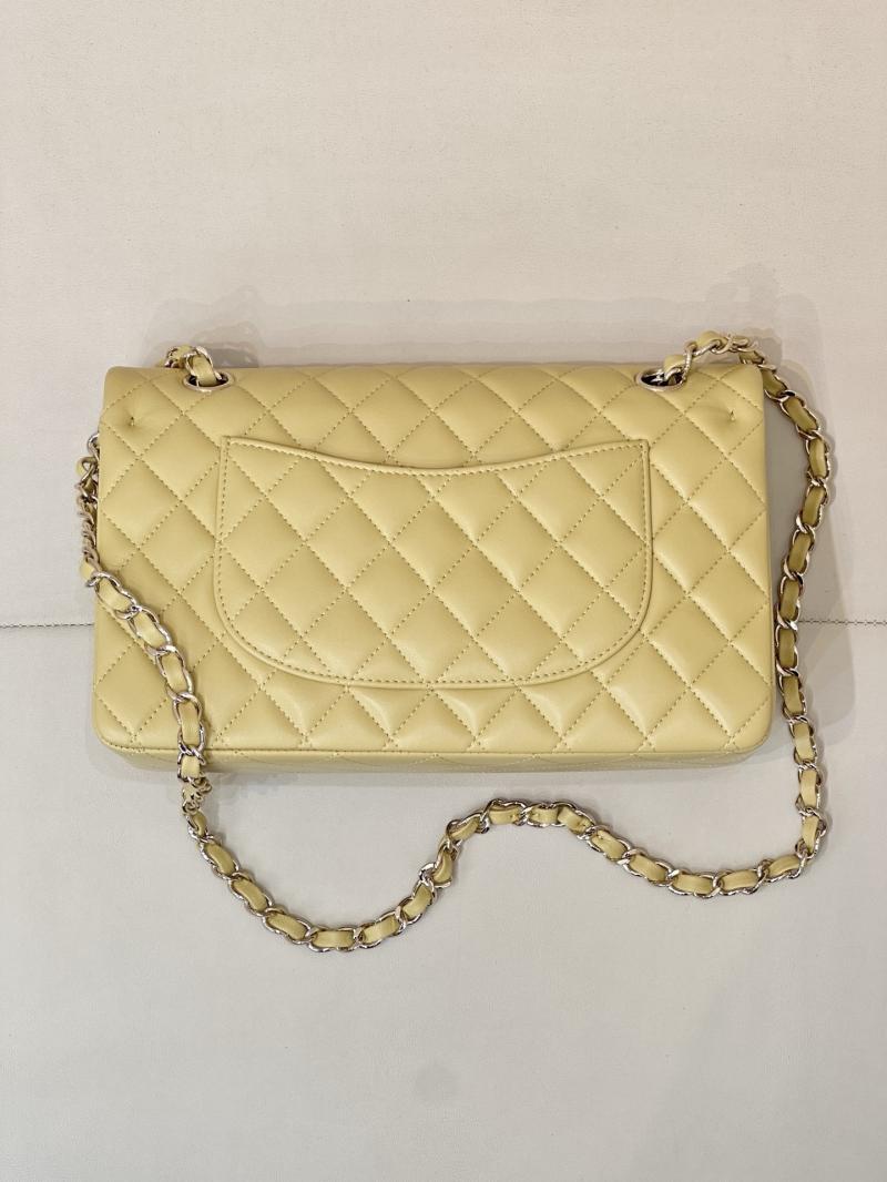 Medium Chanel Lambskin Flap Bag Yellow A01112