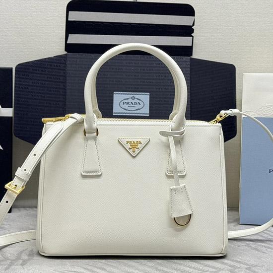 Medium Prada Galleria Saffiano leather bag White 1BA863