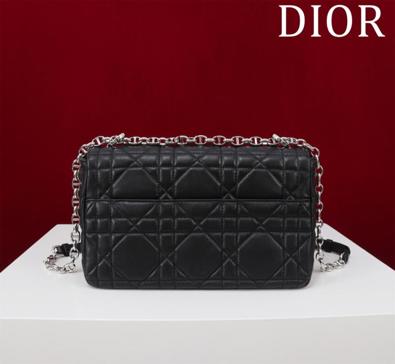 Medium Soft Dior Caro Bag Black with Silver M9253