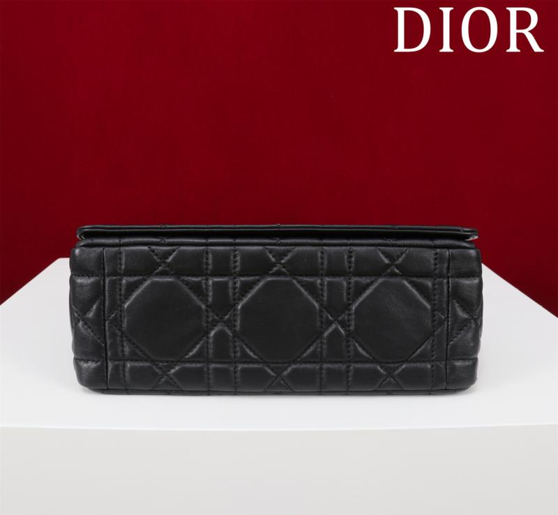 Medium Soft Dior Caro Bag Black with Silver M9253