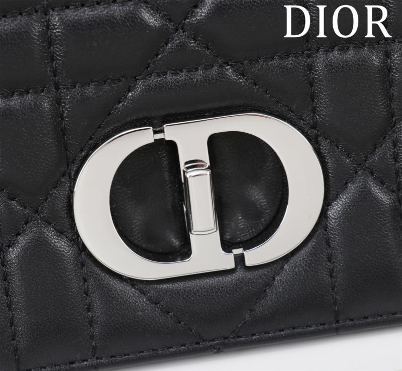 Medium Soft Dior Caro Bag Black with Silver M9253