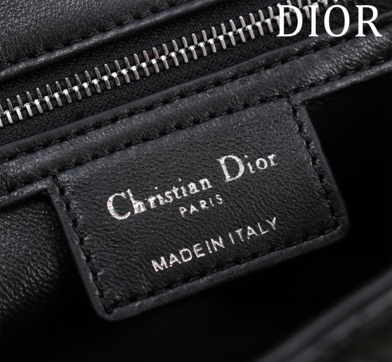Medium Soft Dior Caro Bag Black with Silver M9253