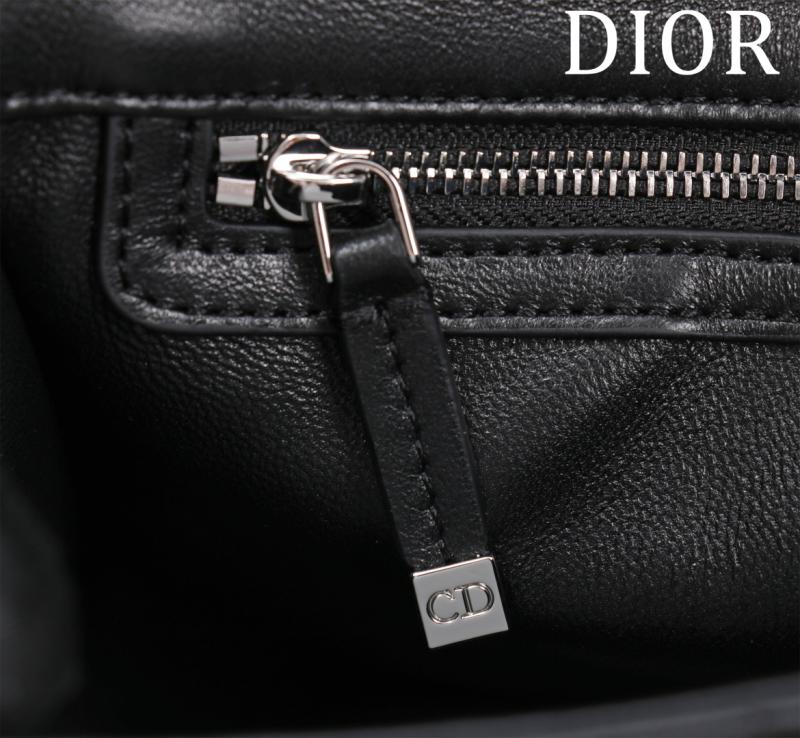 Medium Soft Dior Caro Bag Black with Silver M9253