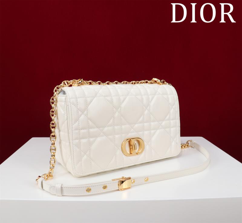 Medium Soft Dior Caro Bag White M9253