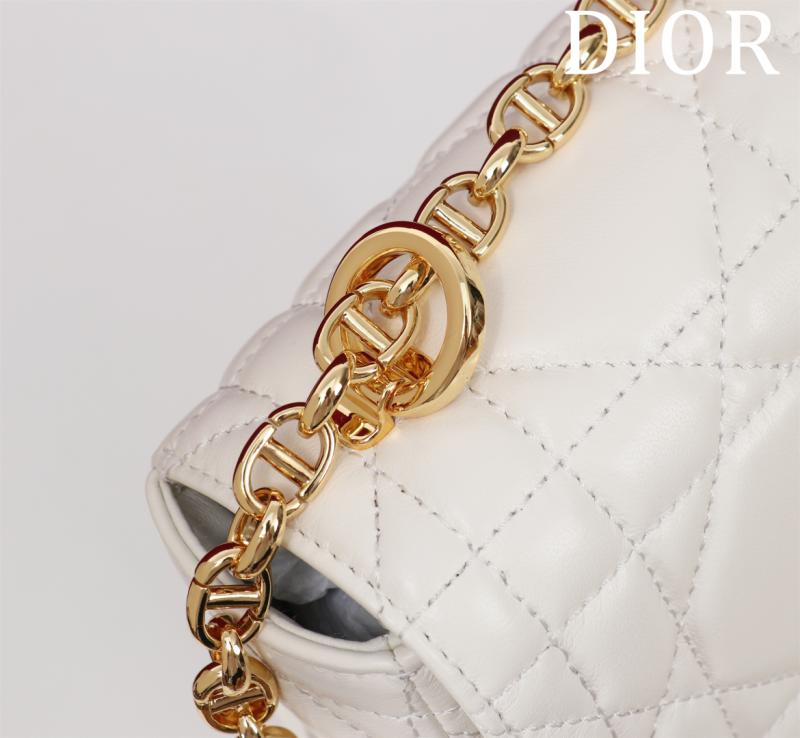 Medium Soft Dior Caro Bag White M9253