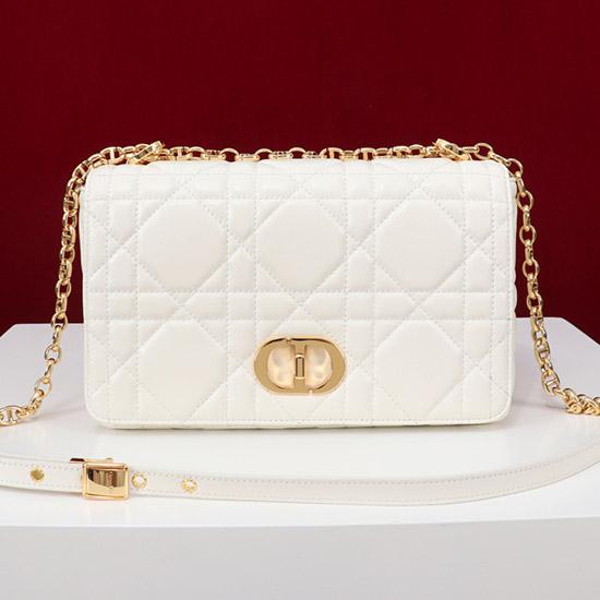 Medium Soft Dior Caro Bag White M9253