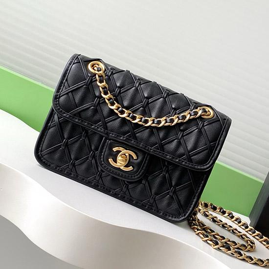 Mini Chanel Calfskin Flap Bag Black AS4797