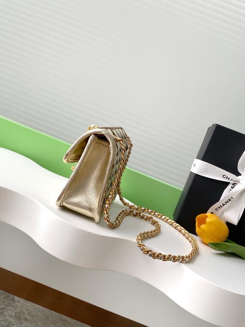 Mini Chanel Calfskin Flap Bag Gold AS4797