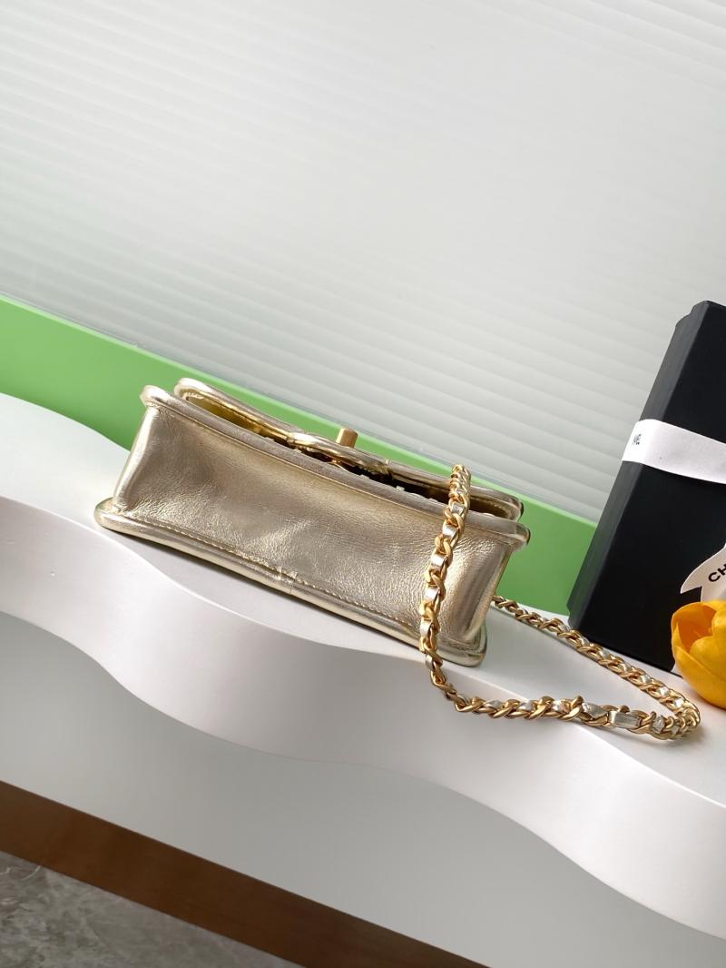 Mini Chanel Calfskin Flap Bag Gold AS4797