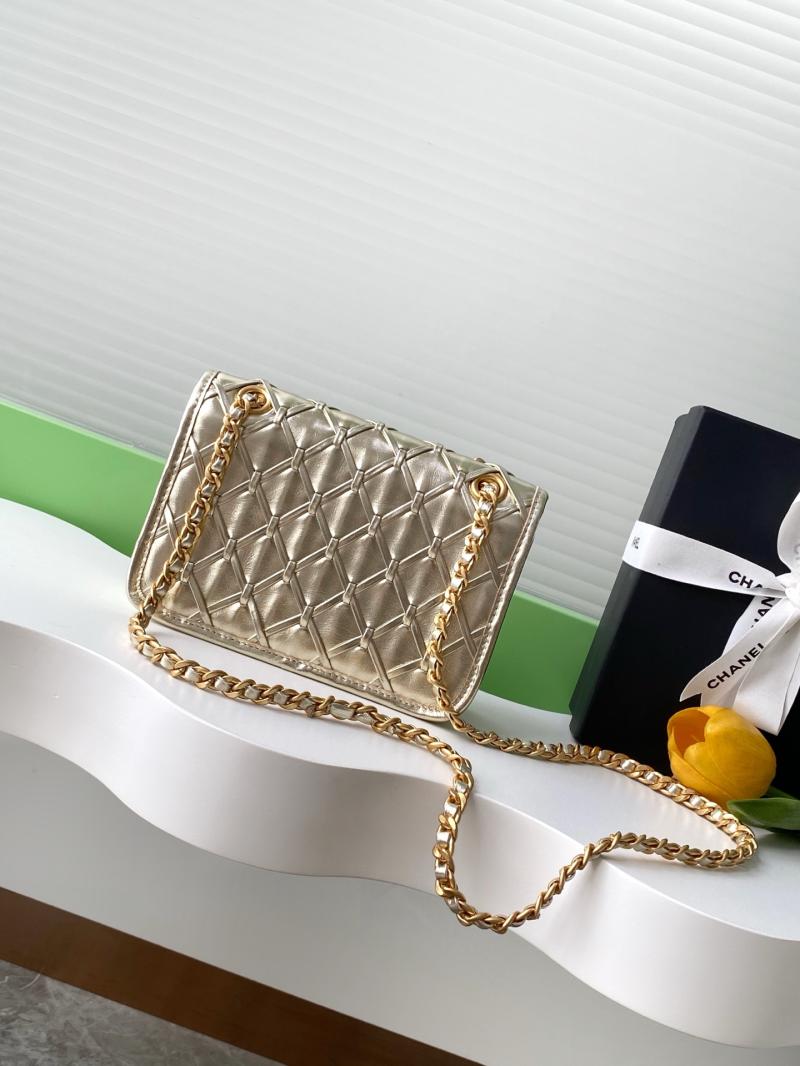 Mini Chanel Calfskin Flap Bag Gold AS4797