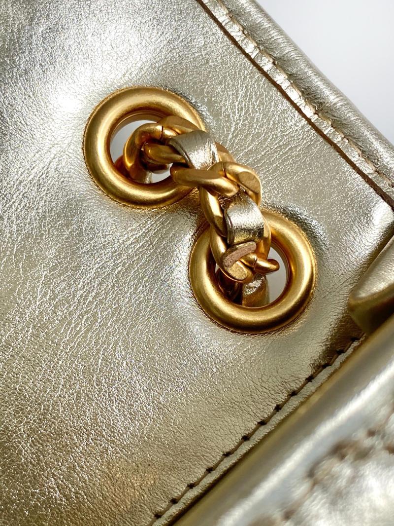 Mini Chanel Calfskin Flap Bag Gold AS4797