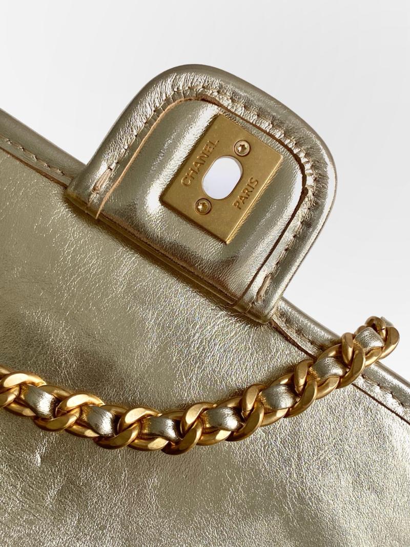 Mini Chanel Calfskin Flap Bag Gold AS4797