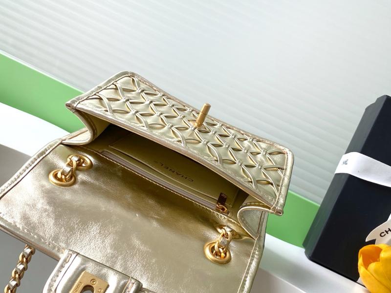 Mini Chanel Calfskin Flap Bag Gold AS4797
