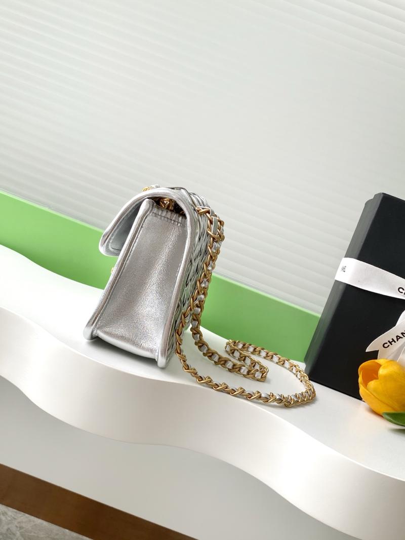Mini Chanel Calfskin Flap Bag Silver AS4797