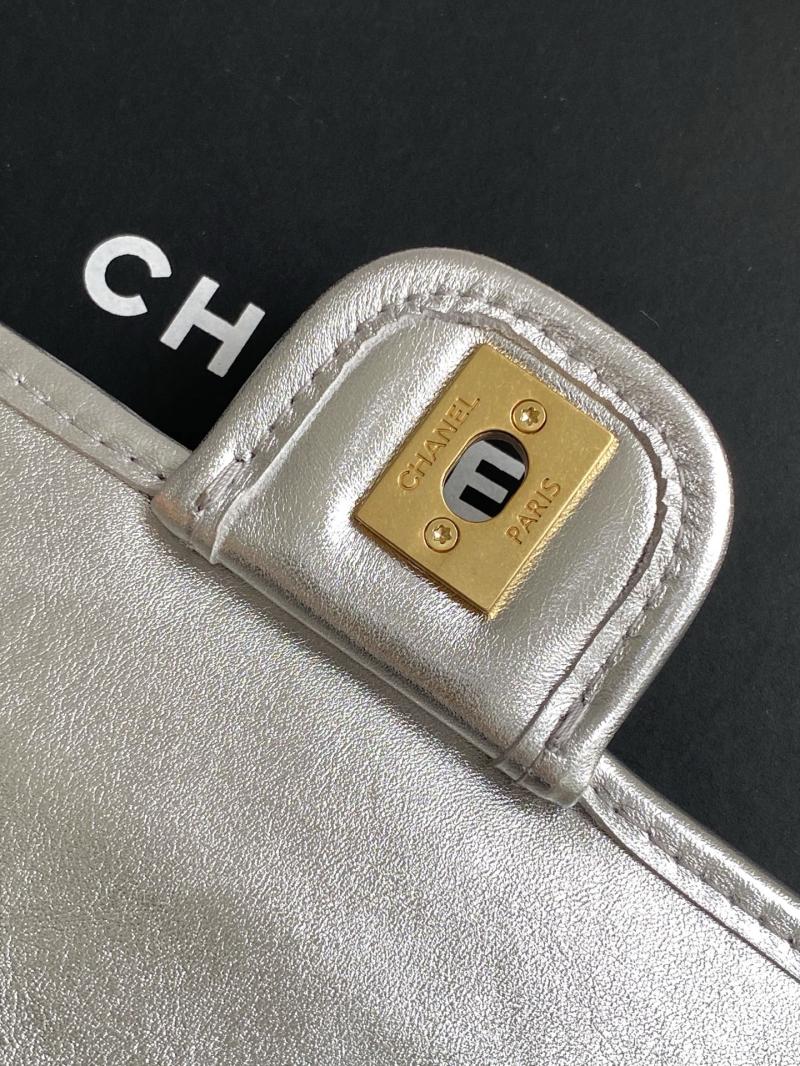 Mini Chanel Calfskin Flap Bag Silver AS4797