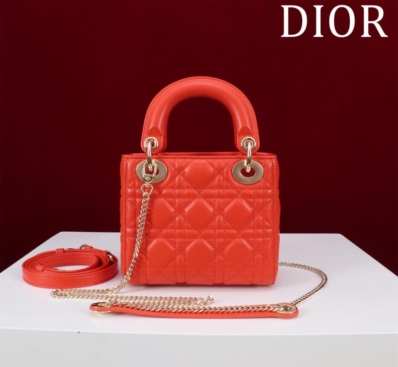 Mini Lady Dior Lambskin Bag Orange MD0505