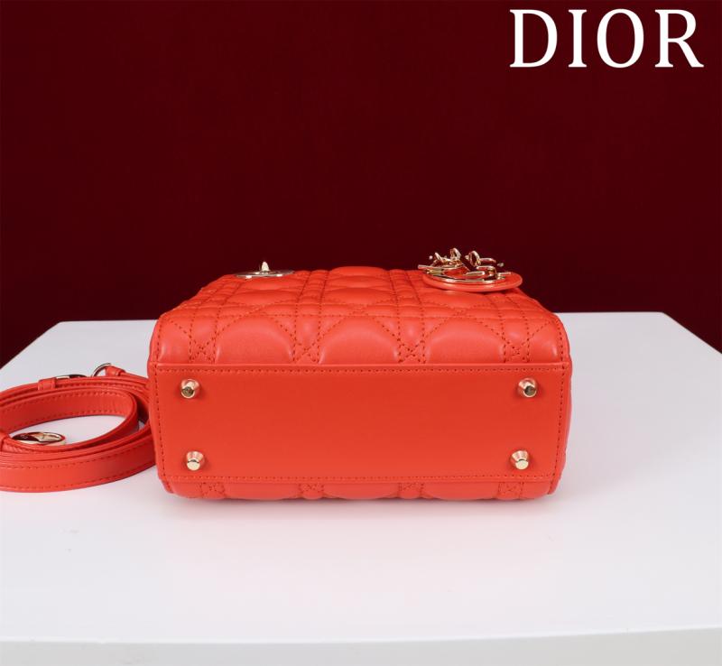 Mini Lady Dior Lambskin Bag Orange MD0505