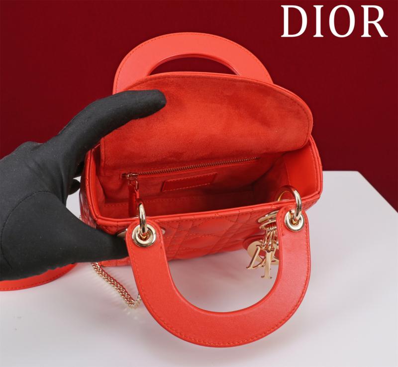 Mini Lady Dior Lambskin Bag Orange MD0505