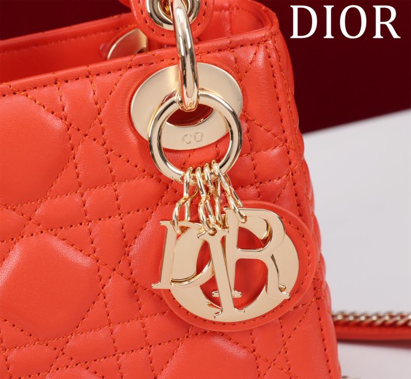 Mini Lady Dior Lambskin Bag Orange MD0505