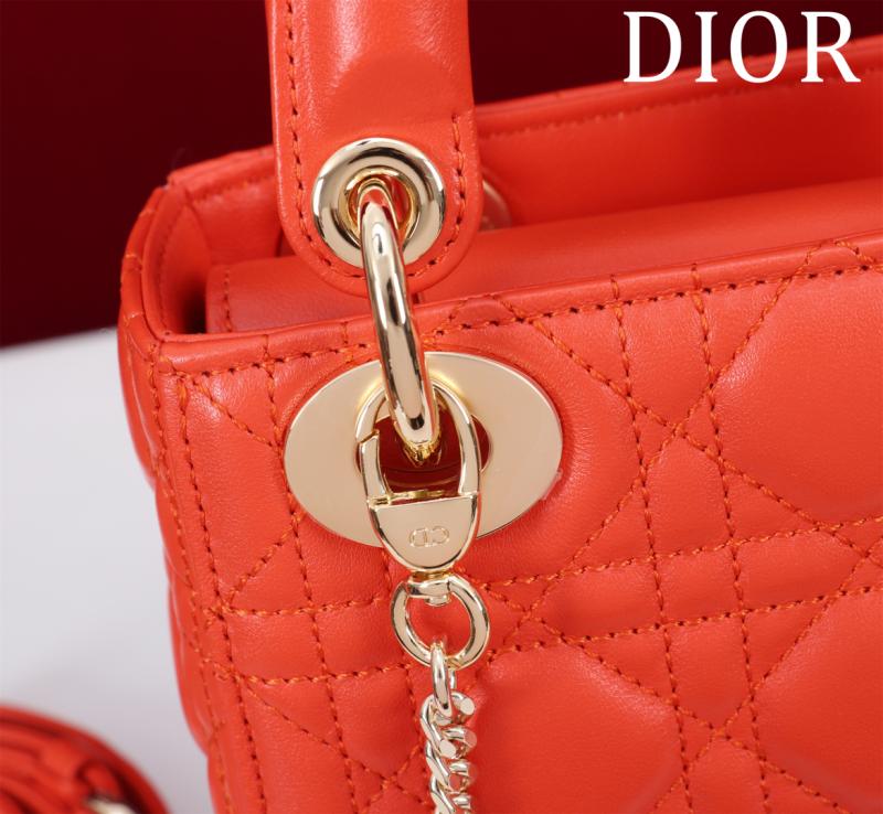 Mini Lady Dior Lambskin Bag Orange MD0505