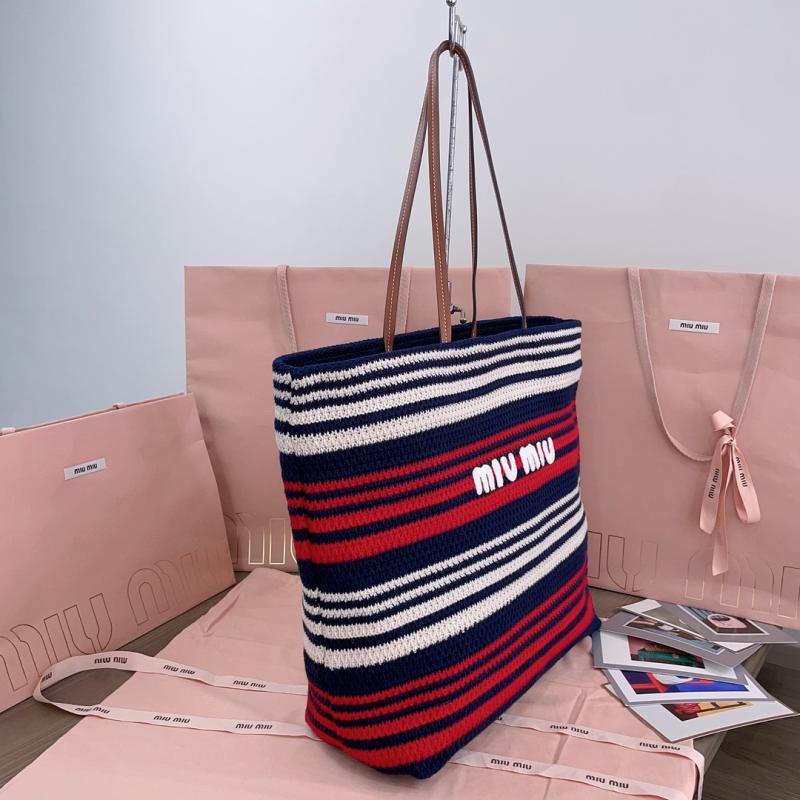Miu Miu Crochet Tote Bag Navy 5BG228