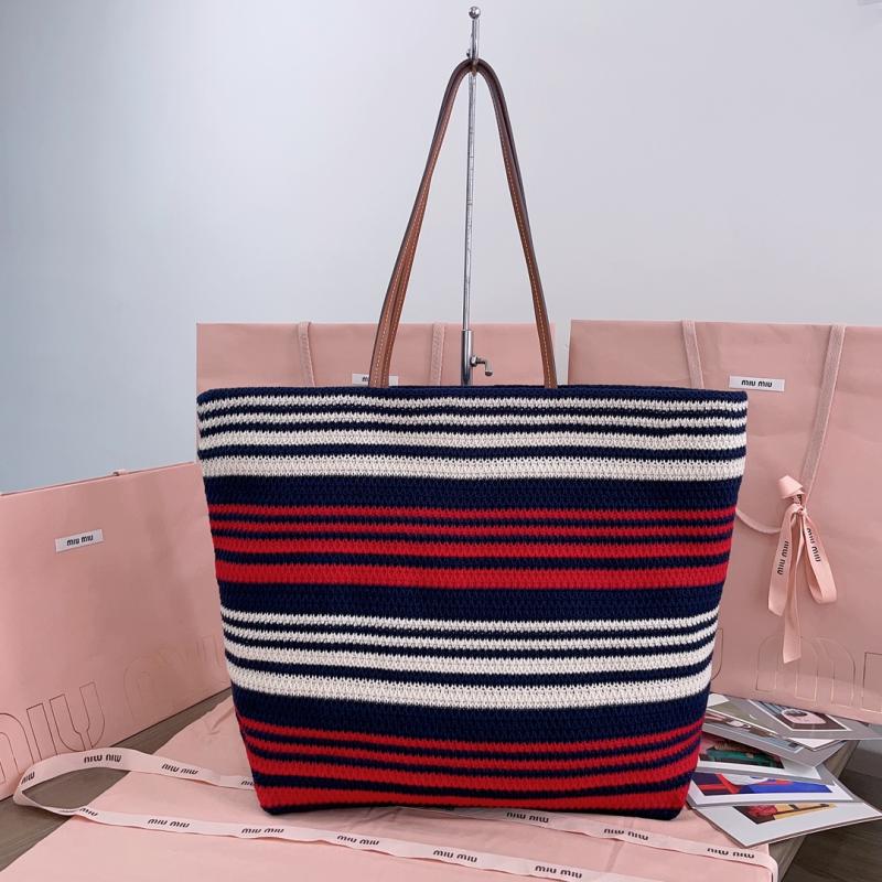 Miu Miu Crochet Tote Bag Navy 5BG228