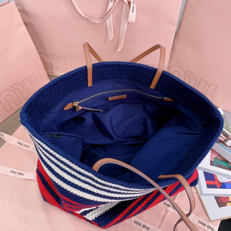 Miu Miu Crochet Tote Bag Navy 5BG228