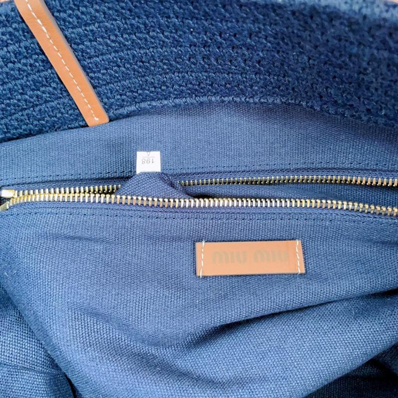 Miu Miu Crochet Tote Bag Navy 5BG228